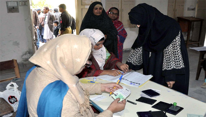 The ballot casting process during the second phase of local government elections in Hyderabad. — PPI/File