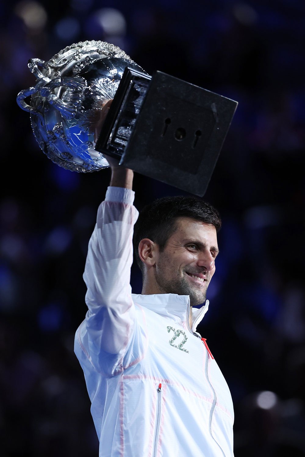 Serbias Novak Djokovic celebrates with the trophy. — Twitter/@AustralianOpen