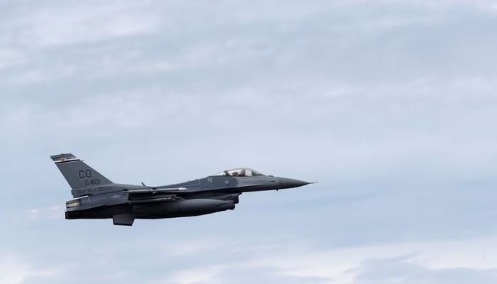 U.S. Air Force F-16 Fighting Falcon from the 140th Wing of the Colorado Air National Guard during NATO exercise Saber Strike flies over Amari military air base, Estonia June 12, 2018. Reuters