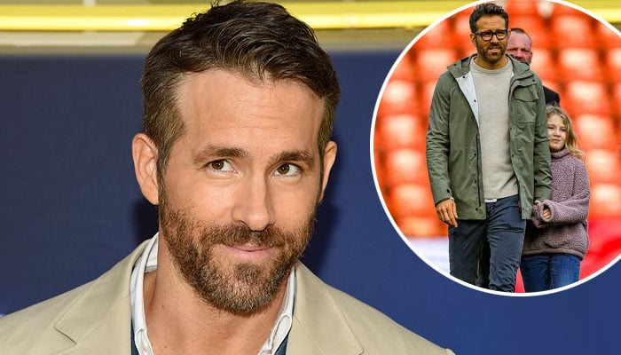 Ryan Reynolds’ daughter James joined him during Wrexham soccer match