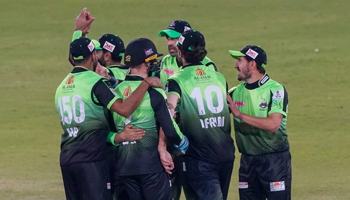 The Lahore Qalandars celebrate during a match of the Pakistan Super League 7. — PSL/File