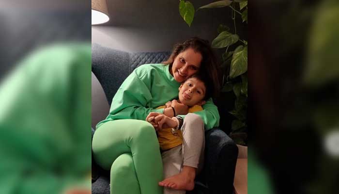 Sania Mirza snuggles with her four-year-old son Izhaan Mirza Malik in this photograph shared on her Instagram feed on January 31, 2023. — Instagram/@mirzasaniar