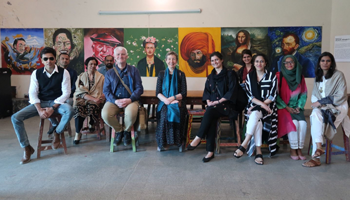 Shehzad Roy with the Oxford faculty who are currently visiting Pakistan. — Durbeen