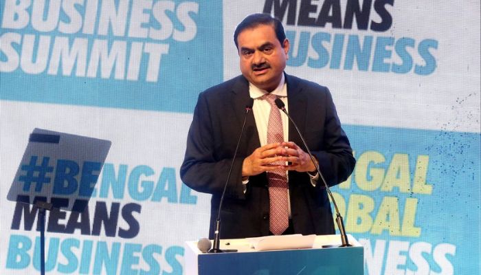 Indian billionaire Gautam Adani addresses delegates during the Bengal Global Business Summit in Kolkata, India April 20, 2022.— Reuters