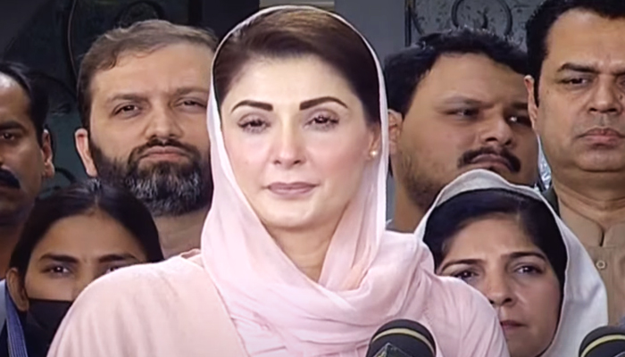 PML-N Senior Vice President Maryam Nawaz addresses a press conference in Bahawalpur on February 2, 2023. — YouTube/PTVNewsLive