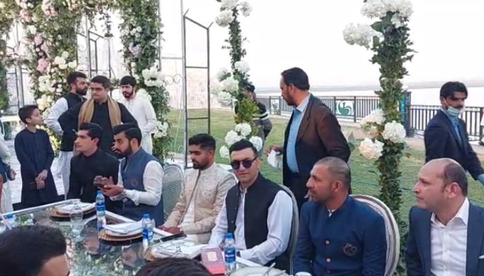 Pakistani cricketers during the Nikah reception in Karachi, on February 3, 2023. — Photo by author