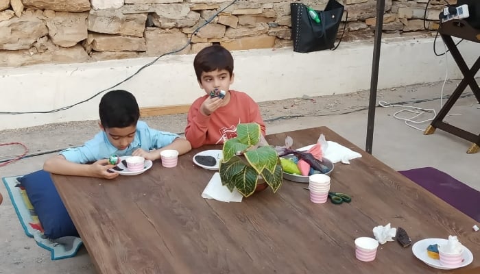 Kids playing at the Karachi Wellness Festival on February 4, 2023. — Provided by the author
