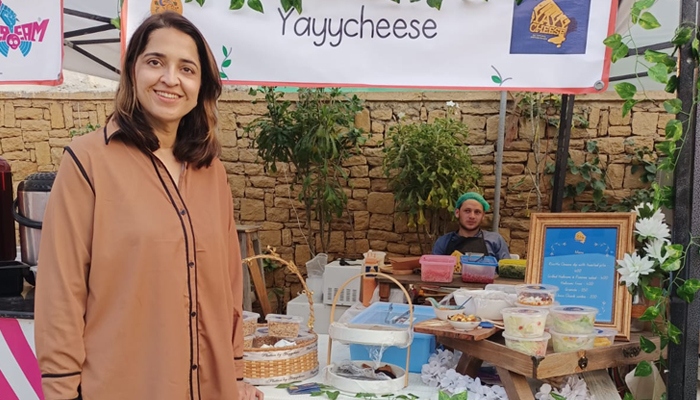 Vendor posing infront of her stall at the Karachi Wellness Festival on February 4, 2023. — Provided by the author