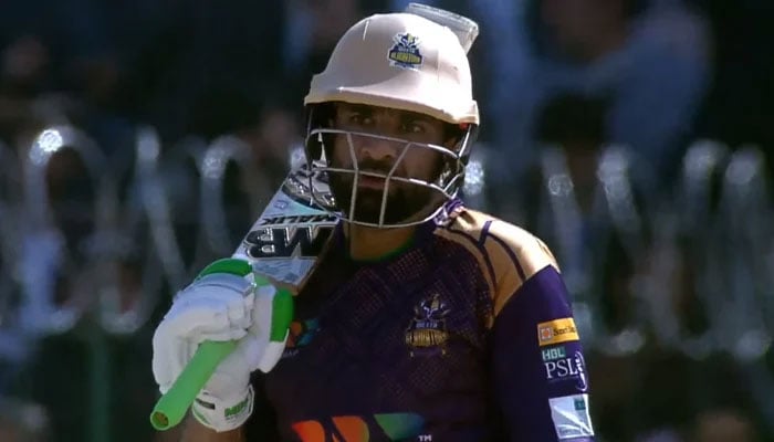 Iftikhar Ahmed of Quetta Gladiators while batting against Peshawar Zalmi. — Screengrab Youtube/PCB