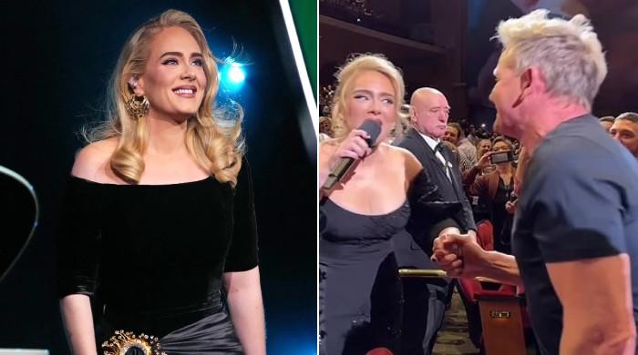 Adele sweetly greets pal Gordon Ramsay during Las Vegas show, fans react