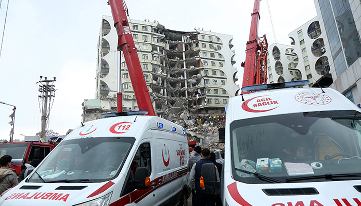 Rescue workers search for survivors under the rubble following an earthquake in Diyarbakir, Turkey February 6, 2023. — Reuters