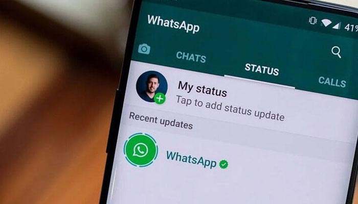 A picture of a mobile screen showing the WhatsApp Status feature in this undated photo. — Reuters/File