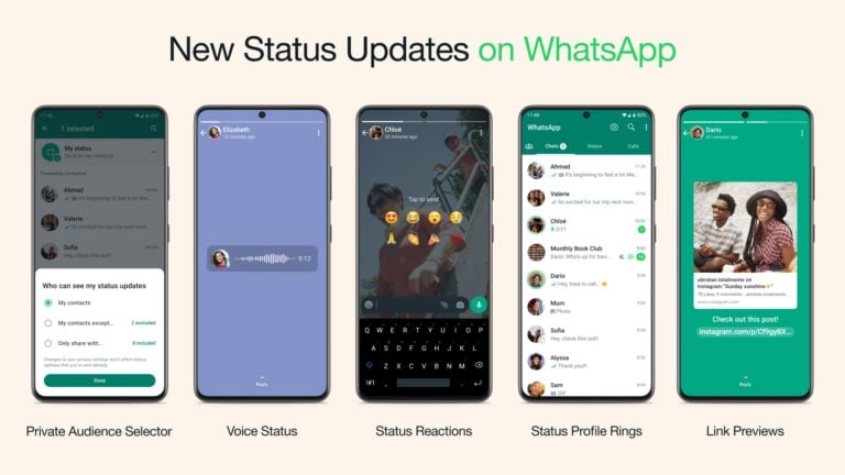 The picture shows newly released WhatsApp features on mobile phones. — WaBetaInfo