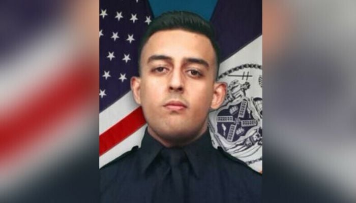 Adeed Fayaz, 26, a five-year veteran of the New York Police Department (NYPD), was shot dead in New York off-duty .—NYPDPC/Twitter