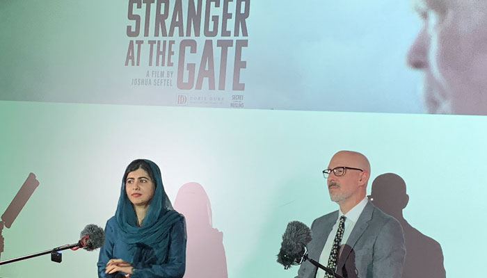 MalalaYousafzai photographed at the screening of Stranger at the Gate. — Twitter/Journo_MaryamQ