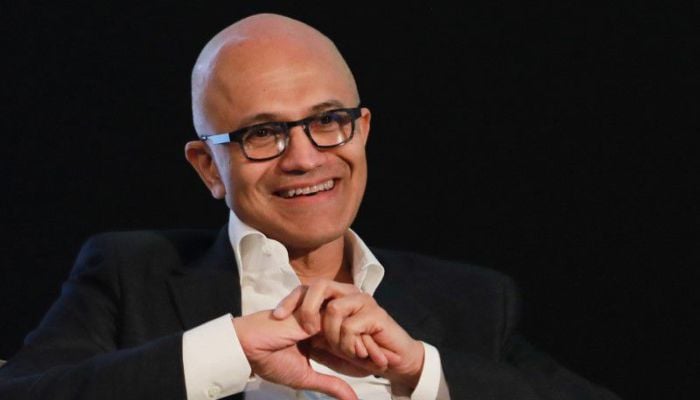 Satya Nadella, Chief Executive Officer of Microsoft, reacts as he attends Microsofts Young Innovators Summit in New Delhi, India February 26, 2020. — Reuters