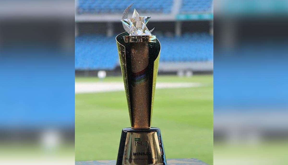 A photograph of the trophy won by Islamabad United in 2018 after being crowned champions for the second time. — Facebook/LIVEPSL4