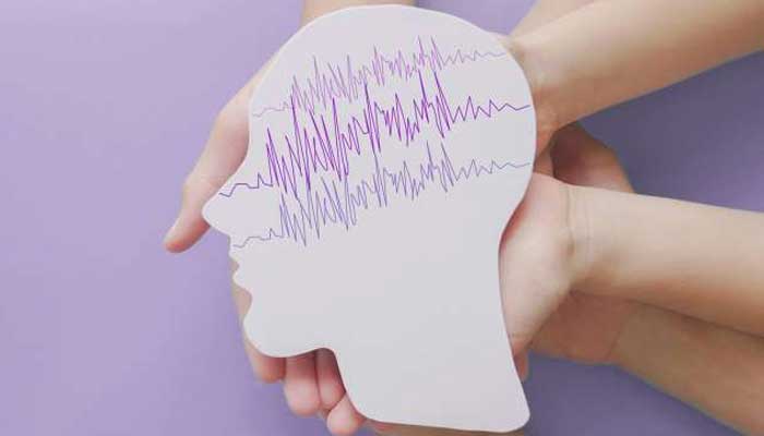 Illustration of representational brain waves depicting adult epilepsy. — University of California, Los Angeles