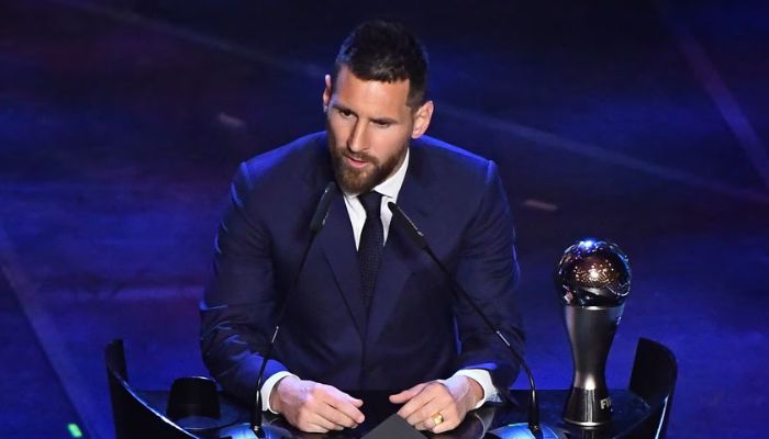 Soccer Football - The Best FIFA Football Awards - Teatro alla Scala, Milan, Italy - September 23, 2019 FC Barcelonas Lionel Messi speaks after winning the Best FIFA Mens player award.— Reuters