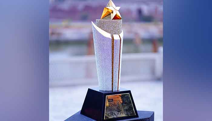 The picture shows Pakistan Super Leagues (PSL) trophy for season 8. — Twitter/@thePSLt20