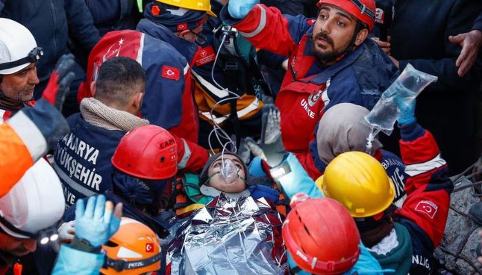 Rescuers help Hediye, 16, from Syria, who survived a deadly earthquake in Kahramanmaras, Turkey February 11, 2023.— Reuters