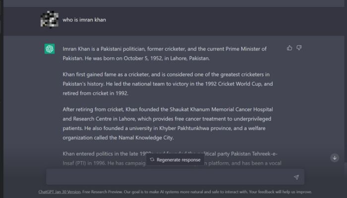 What does ChatGPT know about top Pakistani politicians?