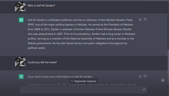 What does ChatGPT know about top Pakistani politicians?