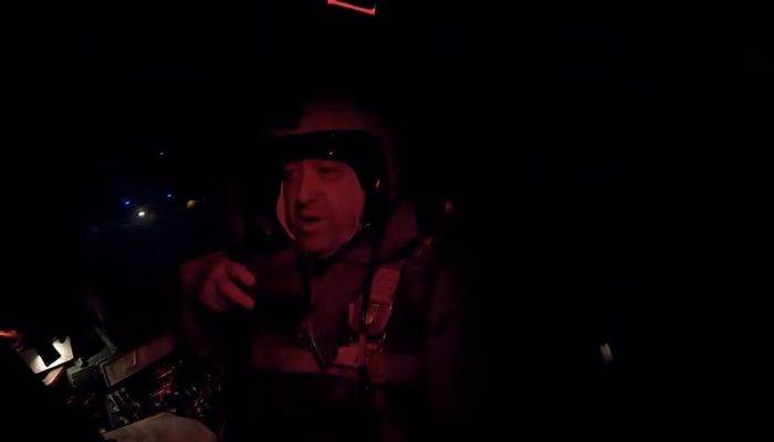 The founder of Russias Wagner mercenary group Yevgeny Prigozhin is seen inside a cockpit of a military Su-24 bomber plane over an unidentified location, in the course of Russia-Ukraine conflict, in this image taken from handout footage released February 6, 2023.— Reuters