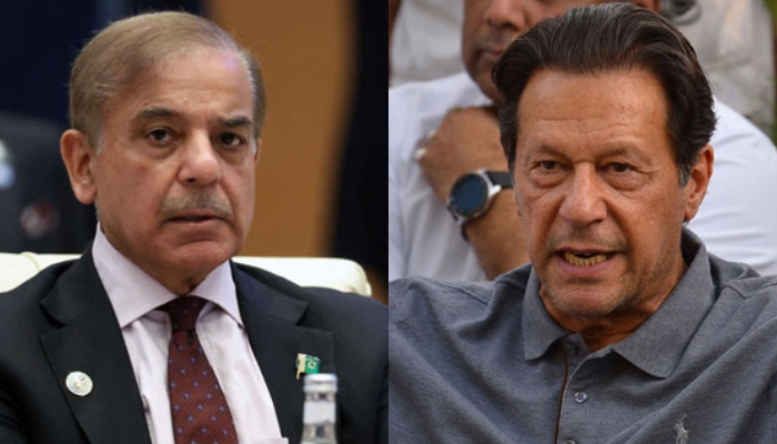 Prime Minister Shehbaz Sharif and PTI Chairman Imran Khan. — AFP/Files