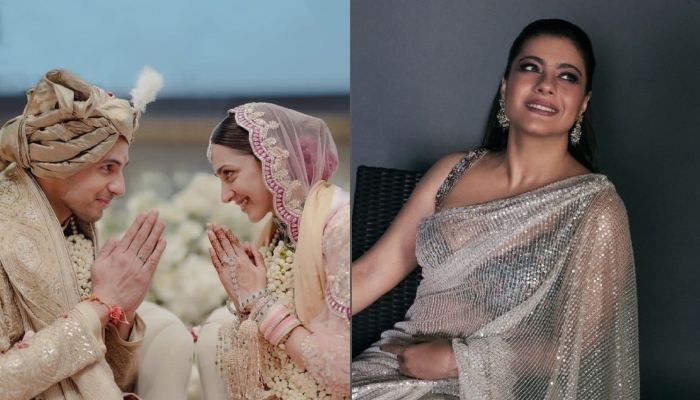 Kajol stuns fans in shimmery saree at Sidharth Malhotra, Kiara Advani wedding reception