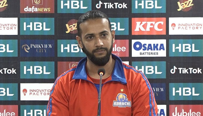 Karachi Kings Skipper Imad Wasim holds press talk on February 13, 2023.— reporter