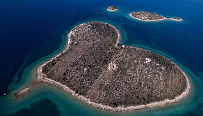 A drone picture taken from above near Biograd na Moru shows Island Galesnjak, Croatia, Februray 11, 2023.— Reuters