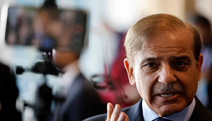 Pakistani Prime Minister Shehbaz Sharif arrives for a bilateral meeting with French President Emmanuel Macron on the sidelines of the 77th United Nations General Assembly at UN headquarters in New York City. — AFP/file