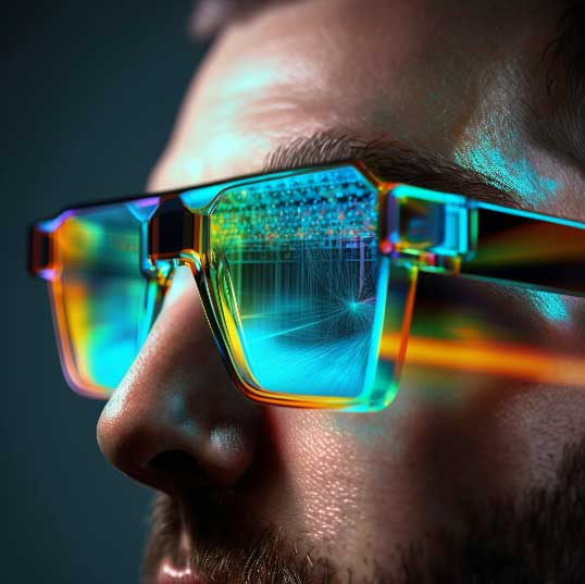 Image drawn using AI shows miniaturised VR glasses. — Image by author