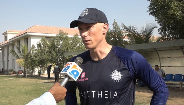 Islamabad Uniteds team member and South African batter Rassie van der Dussen while speaking to the Geo News. — By the author