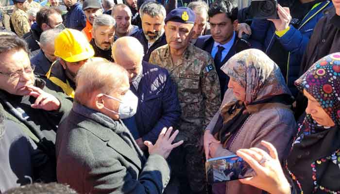 Prime Minister Shehbaz Sharif meets earthquake victims on his official visit to Turkey on February 17, 2023. — Radio Pakistan