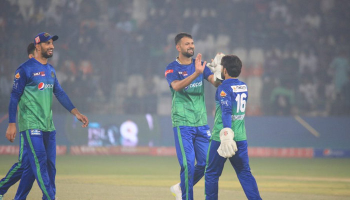 Multan Sultans celebrate during the match in Multan on February 17, 2023. — PSL