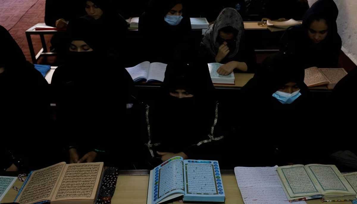 Afghan women learn how to recite the Holy Quran in a seminary in Kabul, October 8, 2022. — Reuters