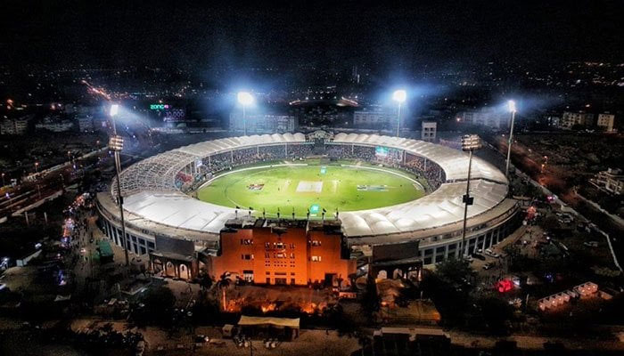 An ariel view of the National Bank Cricket arena Karachi. — Twitter/File