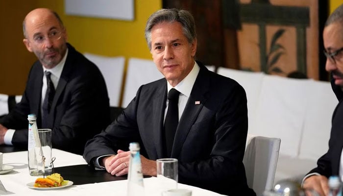 US Secretary of State Antony Blinken sits down for a Meeting of the Transatlantic Quad with the Foreign Ministers of France, Germany and Britain at the Munich Security Conference in Munich, Germany, February 18, 2023. — Reuters