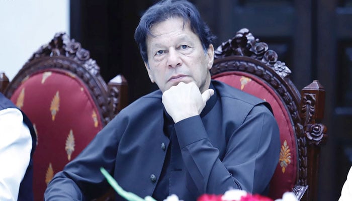 PTI Chairman Imran Khan chairing Important meeting of the core committee .— NNI/File