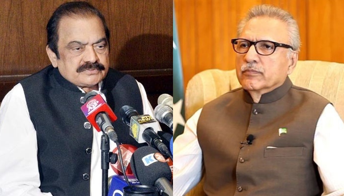 Interior Minister Rana Sanaullah (L) and President Dr Arif Alvi (R). — PID/APP