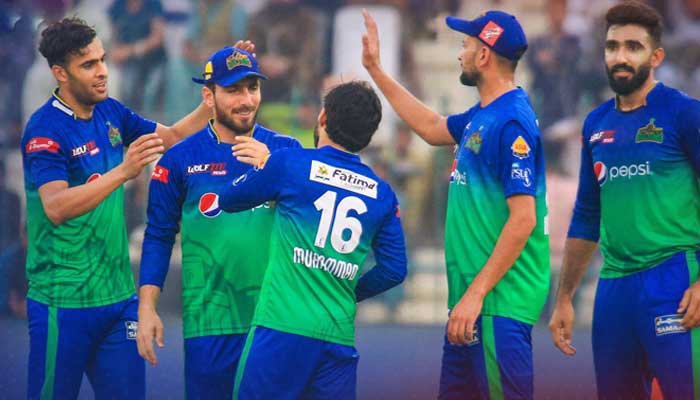 Multan Sultans celebrate after their win against theIslamabad United at the Multan Cricket Stadium on February 19, 2023. — Twitter/MultanSultans