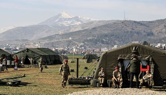 A view shows a field hospital set up by Britain in Turkoglu district of Kahramanmaras, Turkey, on February 19, 2023. — Reuters