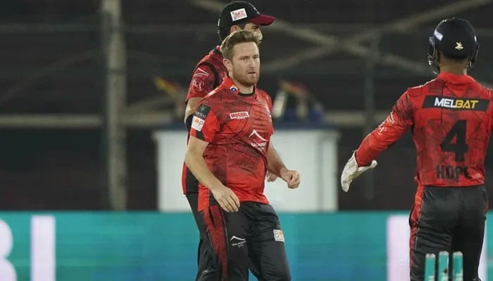 Liam Dawson picks up wicket of Haider Ali during their match against Karachi Kings - PCB