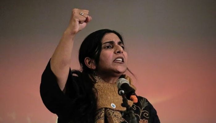 Socialist Seattle City Council member Kshama Sawant restarts the Tax Amazon campaign she led in 2019 with a rally at Washington Hall in Seattle, Washington, US. January 13, 2020.— Reuters