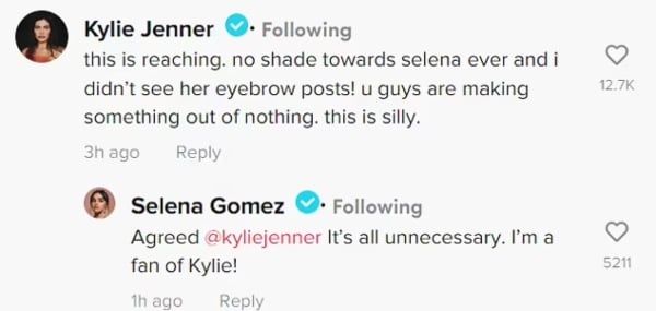 Kylie Jenner rejects rumors she shaded Selena Gomez over her eyebrows, ‘this is silly’