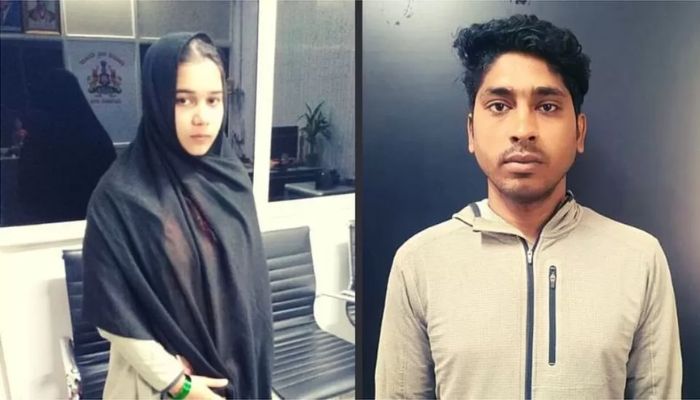 Iqra Jeewani (left) and Mulayam Singh Yadav (21) have an interesting but tragic story of forbidden love.— Bangalore Police via BBC