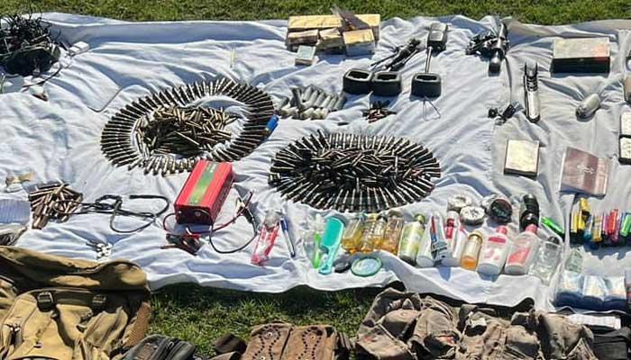 Weapons and ammunition seized by security forces. — ISPR