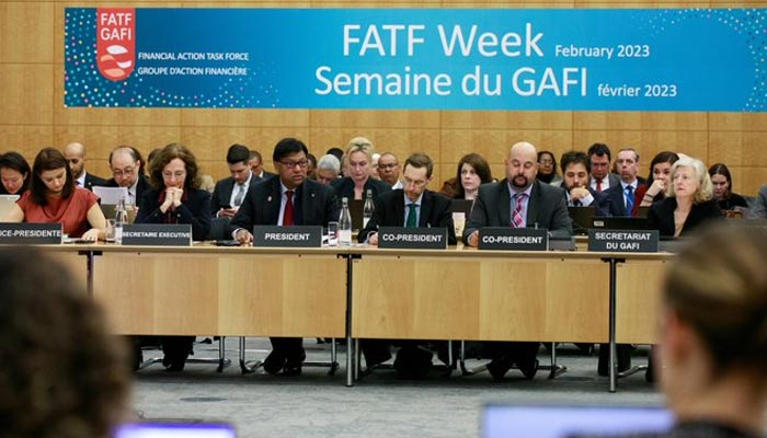 Financial crime watchdog FATF suspends Russia's membership over Ukraine war 2 Delegates are discussing key issues in the fight against money laundering, terrorist financing and the financing of the proliferation of weapons of mass destruction during the FATF Plenary held in Paris on February 23, 2023. — Twitter/@FATFNews